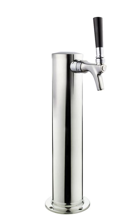 Polished Stainless Steel Single Faucet Infinity Draft Tower Tall