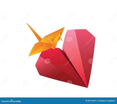 Het Hart Van De Origami Stock Illustratie Illustration Of Affectie