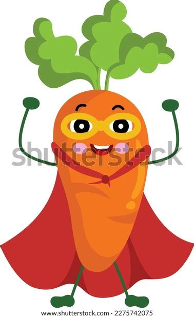 Cute Carrot Mascot Traditional Costume Superhero Stock Vector Royalty Free 2275742075