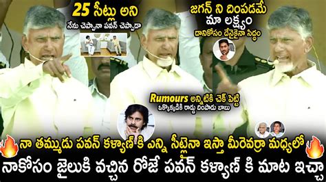 Chandra Babu Mass Reply To Ycp Rumours Over Tdp Janasena Seats Pawan