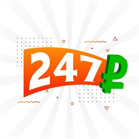 247 Ruble symbol bold text vector image. 247 Russian Ruble currency