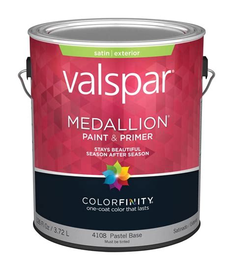 Valspar Paint 4108 1 Gallon Pastel Base Medallion Exterior Satin Latex House Paint