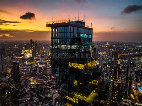 Aerial View Of King Power Mahanakhon Tower In Sathorn Silom Central