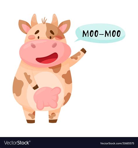 Cow with open mouth making moo sound isolated Vector Image