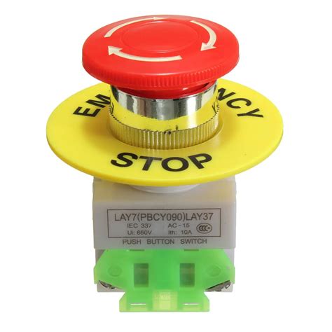 High Quality Self Locking Red Mushroom Cap Emergency Stop Push Button