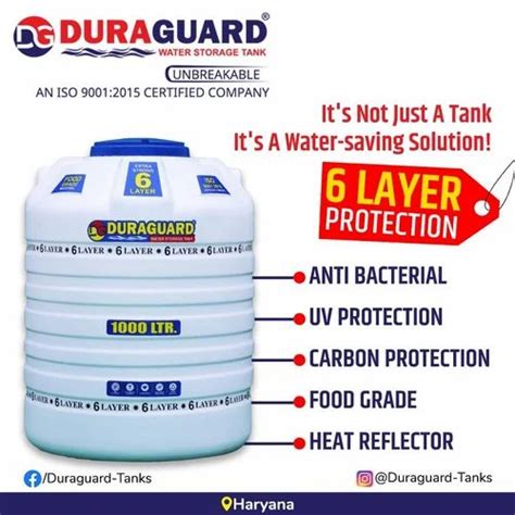 Duraguard Water Tank 1000L Duraguard Six Layer Water Brown Storage