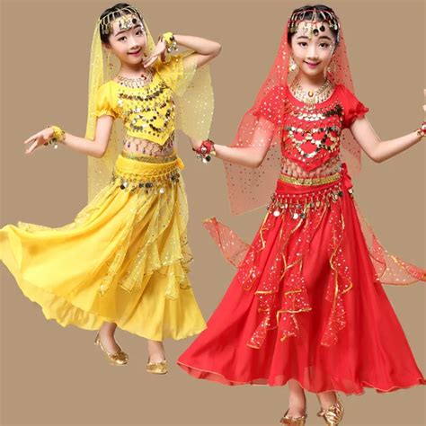 4pcs/1set Girl Professional India Dance Children Egypt Belly Dance ...