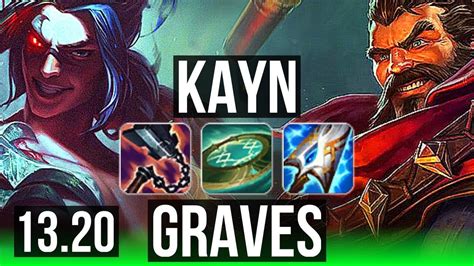 KAYN Vs GRAVES JNG 12 0 5 2 8M Mastery 1400 Games Legendary