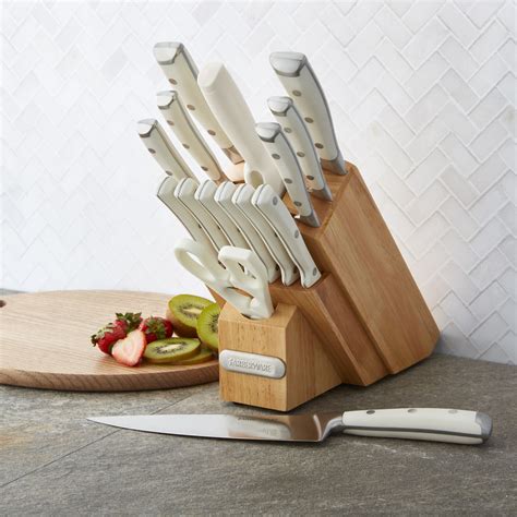 Farberware Forged Triple Riveted Knife Block Set Piece Natural