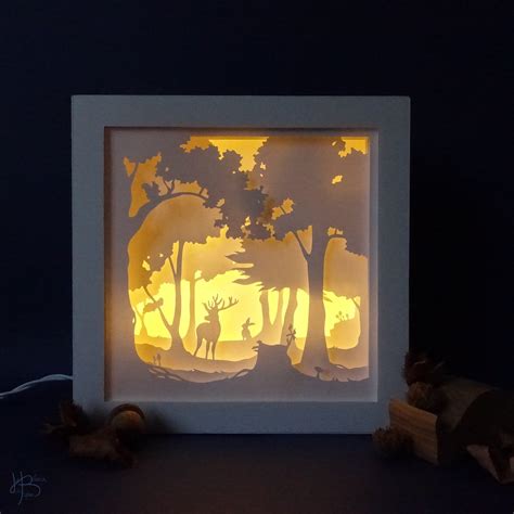 D Paper Cut Light Box Template Digital Svg Files Deer Store Atelier