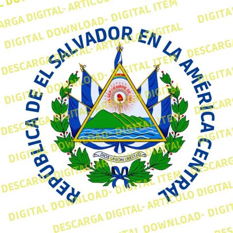 Escudo De El Salvador Digital Formato PNG Descarga Digital - Etsy