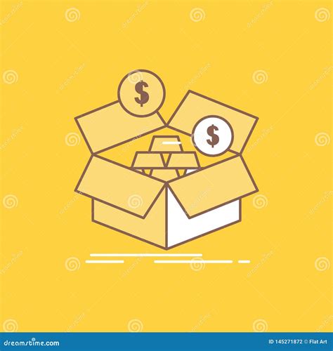 Savings Box Budget Money Growth Flat Line Filled Icon Beautiful