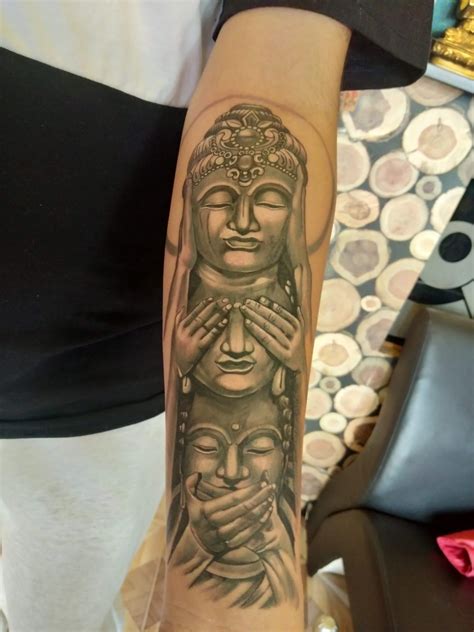 3 Buddha Sleeve Tattoos by Rk's Tattoo studio Goa