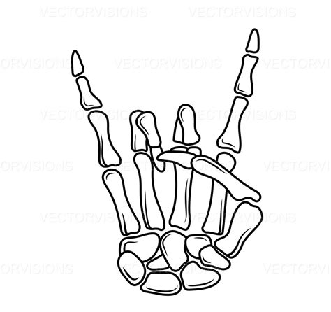 Skeleton Hand Sign Svg Rock N Roll Sign Svg Hand Sign Svg Cricut