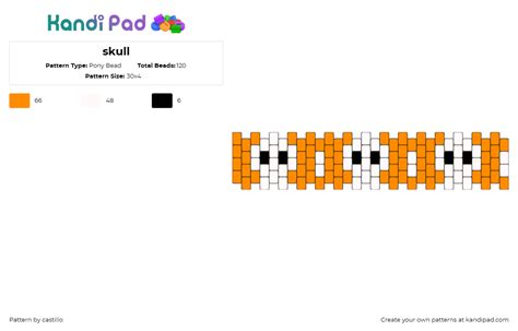 Skull Pony Bead Pattern Kandi Pad Kandi Patterns Fuse Bead