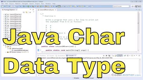 20x Learn Java Character Data Type Exercise 1 Youtube