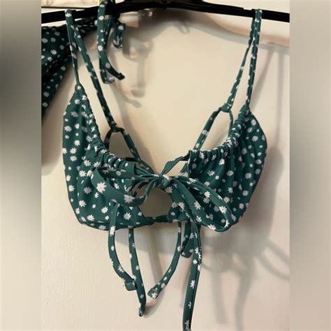 Zaful Swim Tie Cutout Keyhole Cami String Cheeky Bikini Poshmark