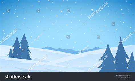 Vector Illustration Cartoon Winter Snowy Mountains Stock Vector ...