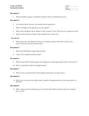 DBQ World War II Questions Pdf Causes Of WWII Document Analysis Name