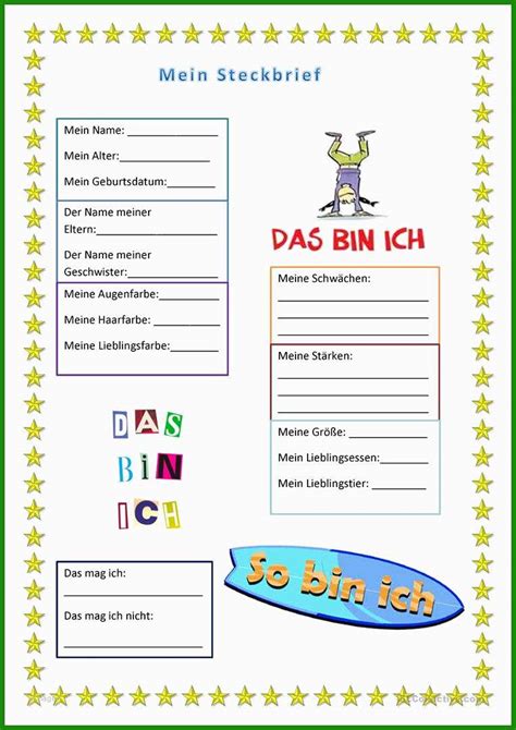 Steckbrief Vorlage Kostenlos Kinder Kostenlose Vorlagen Zum Download