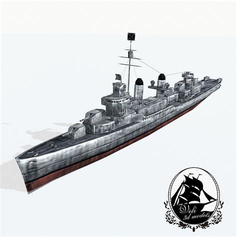 Fletcher Class Destroyer Dd Uss Fletcher D Model Ds