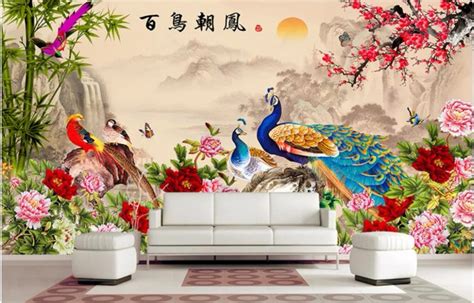 Custom mural 3d wallpaper Chinese Bird collection Flowers bloom painting 3d wall murals ...