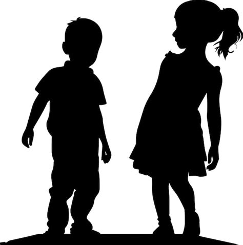 Premium Vector | A Child and girl Vector silhouette