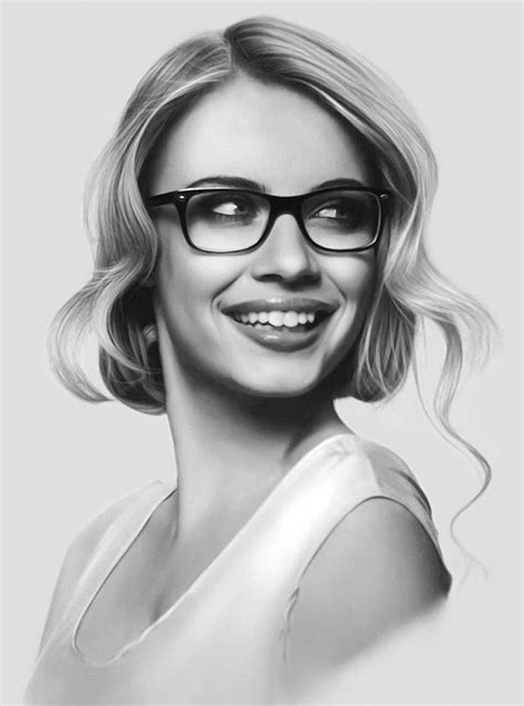 Xenia Nedko Photoshop {figurative Realism Art Beautiful Female Head Eyeglasses