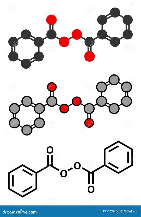 Benzoyl Peroxide Molecule Conceptual Molecular Model Chemical 3d Rendering Royalty Free Stock