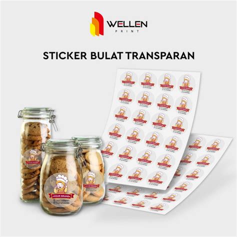 Jual Sticker Label Bulat Transparan Sticker Bening Souvenir