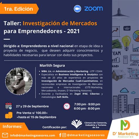 Taller De Investigaci N De Mercados Para Emprendedores Era Edici N