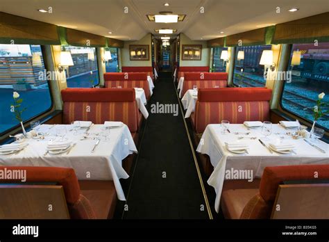 Rocky Mountaineer Train Dining Car Stock Photo Alamy