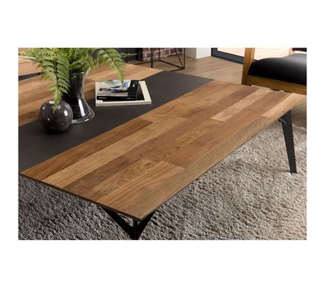 Madison Table Basse Carr E X Cm Bois Teck Recycl M Tal Et Pieds