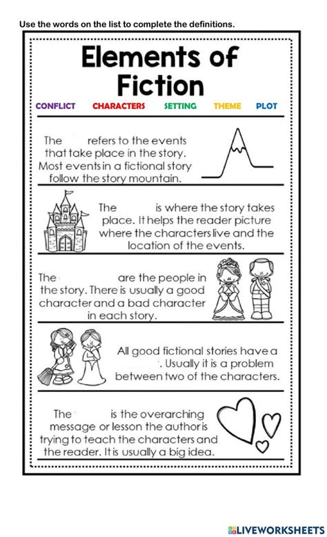 Elements Of Fiction Worksheet Literary Elements Elements Of Literature Worksheets