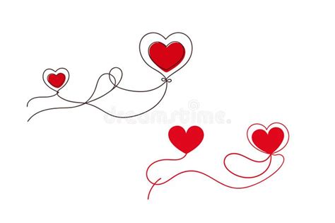 Line Art Heart With Arrow Icon Doodle Style Vector Illustration Stock