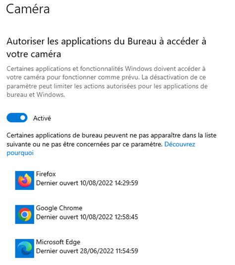 Gérer les permissions de votre caméra sur les navigateurs Web Centre