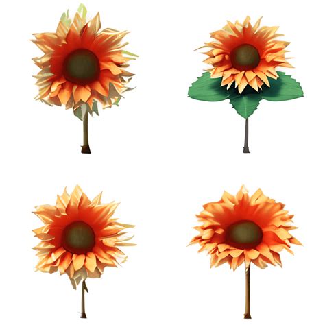 3D Paper Sunflower Realistic Colors Very Detailed Print Image ...