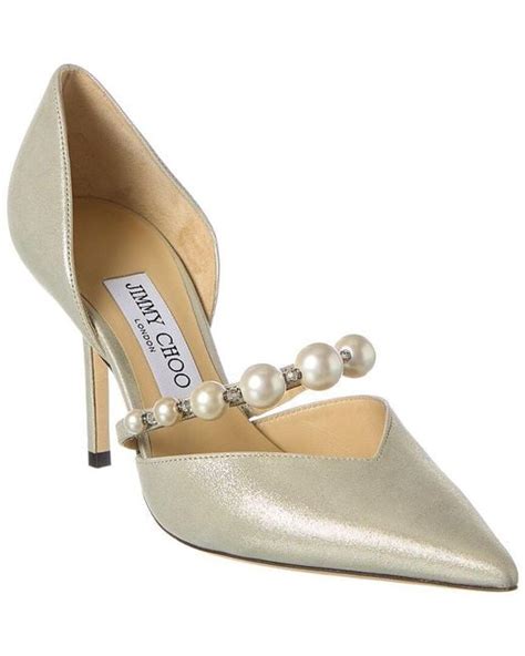 Jimmy Choo Aurelie 85 Suede Pump In Gold Metallic Lyst