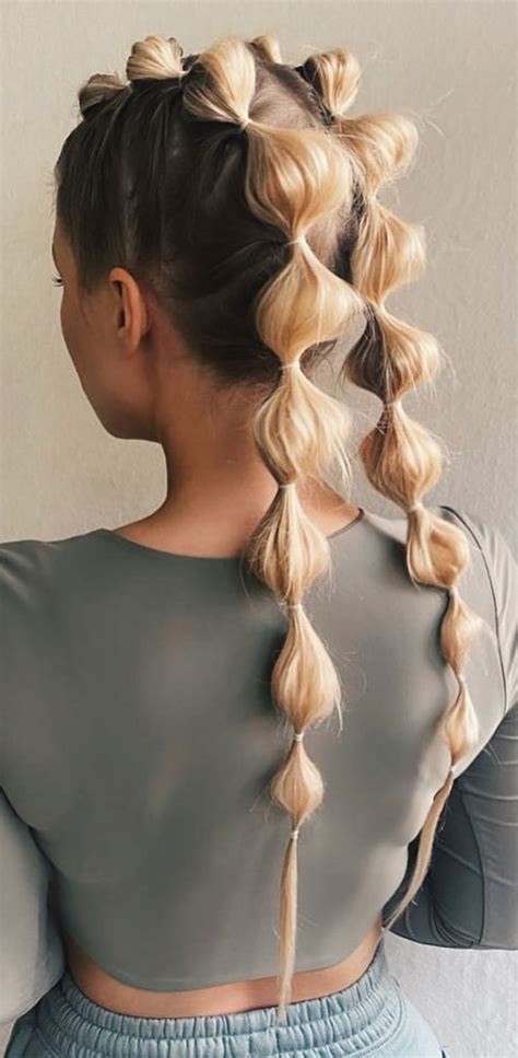 30 Cute Bubble Braid Hairstyles Funky Bubble Braid Pigtails I Take