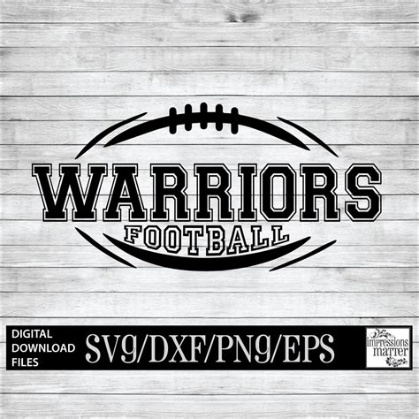 warriors football digital art file svg  dxf file  cricut