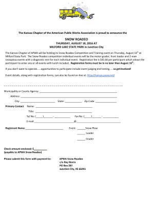 Fillable Online Ks Snow Roadeo Registration Form Pdf Kansas