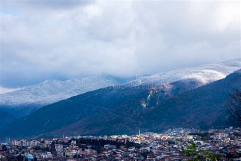 View To The Mountain Uludag In Bursa Stock Image Image Of Tower