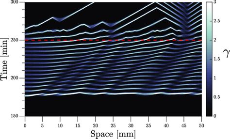 Space Time Plot Of Numerical Simulations Using The Developmental Path Download Scientific