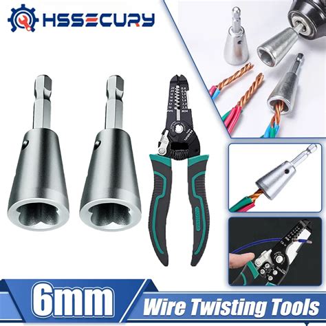 Pcs Wire Twisting Tools Mm Hex Handle Electrician Quickly Twister