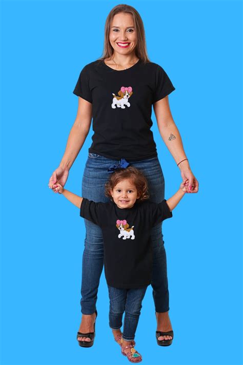 MÃE E FILHO Kit 02 Peças T Shirts Cachorro