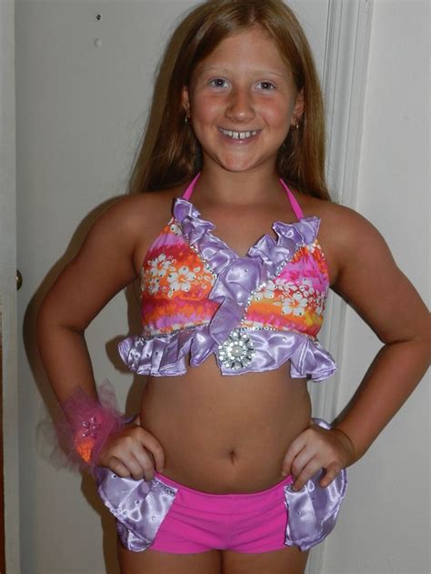 Girls Glitz Pageant Wear Luau Ooc Swim Wear Sz Ebay