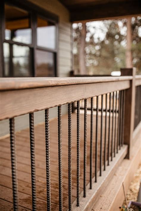 Rebar Railing In 2024 Porch Railing Designs House Exterior Railings