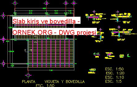 Proje Sitesi Slab Kiri Ve Bovedilla Autocad Projesi