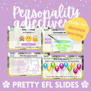 Personality Adjectives Esl Efl Ell Esol Google Slides Powerpoint