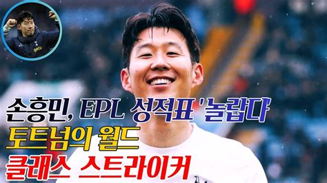 손흥민 Epl 성적표 놀랍다토트넘의 월드 클래스 스트라이커 Youtube